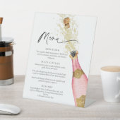 ピンクエレガントのシャンパンメニュー記号 台座サイン (インサイチュ)