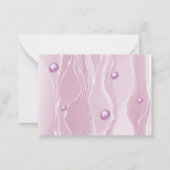 ピンクエレガントのシルク&ピンクの真珠モノグラムの ノートカード (裏面)