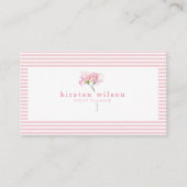 ピンクエレガントのスイートピーの花 – バパーソナライズされたス 名刺 (正面)