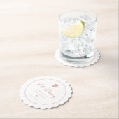 ピンクエレガントのスクリプト女の子Oh赤ちゃんシャワー ペーパーコースター (インサイチュ)