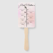 ピンクエレガントのスクリプト結婚式 プログラムとタイムライン ハンドファン (裏面)