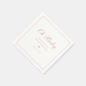 ピンクエレガントのスクリプト赤ちゃんシャワー スタンダードカクテルナプキン (角)