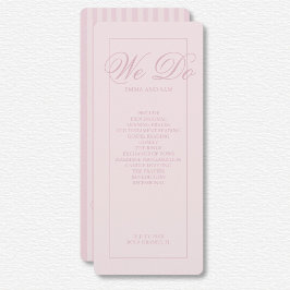 ピンクエレガントのストライプ結婚式 プログラム