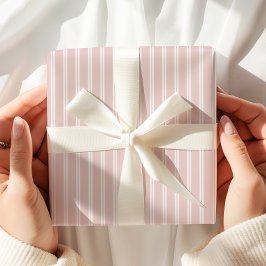 ピンクエレガントのストライプ ラッピングペーパー