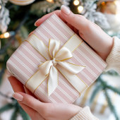 ピンクエレガントのストライプ ラッピングペーパー