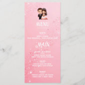 ピンクエレガントのスパークル結婚ズ メニュー (正面)