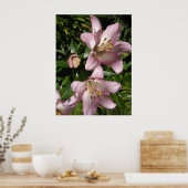 ピンクエレガントのタイガーリリー ポスター (キッチン)