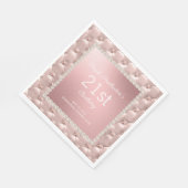 ピンクエレガントのタフテッドパール21歳の誕生日 スタンダードランチョンナプキン (角)