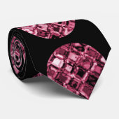 ピンクエレガントのダイヤモンドジェムパターン ネクタイ (ロール)