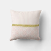 ピンクエレガントのダマスクヴィンテージ金ゴールドフレームと名前 クッション (裏面)