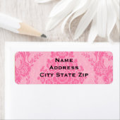 ピンクエレガントのダマスク ラベル (インサイチュ)