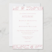 ピンクエレガントのチノワセ縁どリバ結婚ス 招待状 (正面)