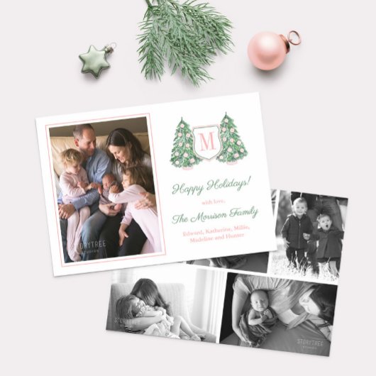 ピンクエレガントのチャイノアイセリーのクリスマスツリー6枚 シーズンカード