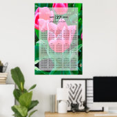 ピンクエレガントのチューリップ結婚の座席表 ポスター (ホームオフィス)