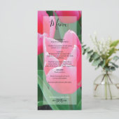 ピンクエレガントのチューリップ結婚ズ メニュー (スタンド正面)