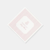 ピンクエレガントのテディベア名門私立校風のかわいい赤ちゃんシャワー スタンダードカクテルナプキン (角)