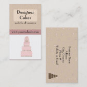 ピンクエレガントのデザイナーケーキ 名刺 (正面/裏面)