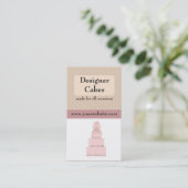 ピンクエレガントのデザイナーケーキ 名刺 (スタンド正面)