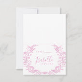 ピンクエレガントのトワ結婚イル花座席表 招待状 (正面)