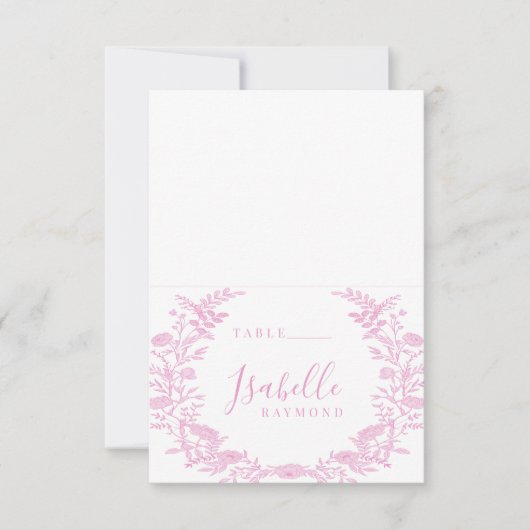 ピンクエレガントのトワ結婚イル花座席表 招待状 (正面)