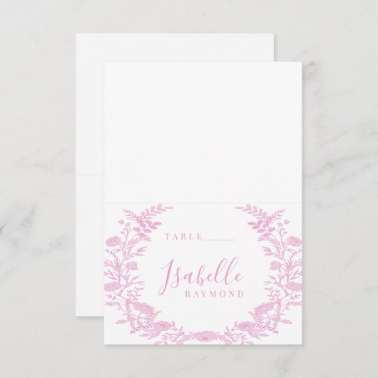 ピンクエレガントのトワ結婚イル花座席表 招待状 (正面/裏面)