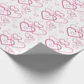 ピンクエレガントのハート図形パターンバレンタインデー ラッピングペーパー (角)