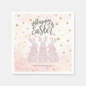 ピンクエレガントのバニースターシルエット スタンダードカクテルナプキン (正面)