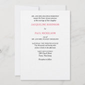 ピンクエレガントのバラがピンクの白を愛 招待状 (正面)