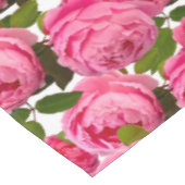 ピンクエレガントのバラが白フローラ テーブルクロス (アングル)