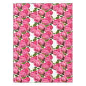 ピンクエレガントのバラが白フローラ テーブルクロス (正面)