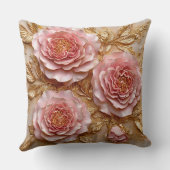 ピンクエレガントのバラとゴールデン離れローズ クッション (裏面)