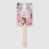 ピンクエレガントのバラとパール結婚式 プログラム ハンドファン (裏面)