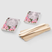 ピンクエレガントのバラとパール結婚式 プログラム ハンドファン (組立なし)