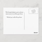 ピンクエレガントのバラとフェイク金ゴールドストライプありがとう ポストカード (裏面)