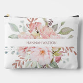 ピンクエレガントのバラと牡丹フローラブーケ アクセサリーポーチ (正面)