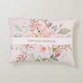 ピンクエレガントのバラと牡丹フローラブーケ アクセントクッション (裏面)