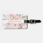 ピンクエレガントのバラと牡丹フローラブーケ ラゲッジタグ (正面横)