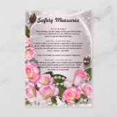 ピンクエレガントのバラと真珠の安全対策 エンクロージャーカード (正面)