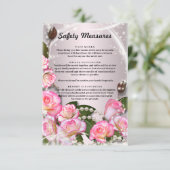 ピンクエレガントのバラと真珠の安全対策 エンクロージャーカード (スタンド正面)