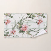 ピンクエレガントのバラと葉のトレリス バスタオルセット (ハンドタオル)