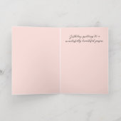 ピンクエレガントのバラと金ゴールドアクセント誕生日箔 箔グリーティングカード (内側レイダウン)