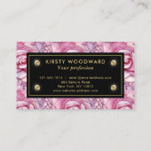 ピンクエレガントのバラのモザイクパターン 名刺 (裏面)
