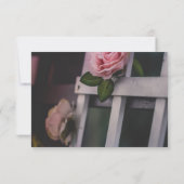 ピンクエレガントのバラのロマンチックな花のフローラ結婚 出欠カード (裏面)