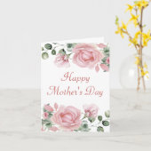 ピンクエレガントのバラの母の日 カード (黄色い花)