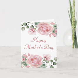 ピンクエレガントのバラの母の日 カード
