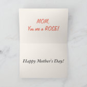 ピンクエレガントのバラの母の日 カード (内部)