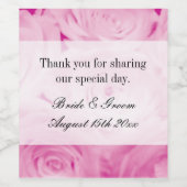 ピンクエレガントのバラの花のテンプレート結婚 ワインラベル (シングルラベル)