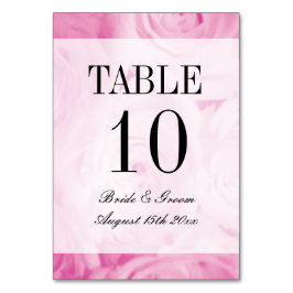 ピンクエレガントのバラの花の花束結婚写真 テーブルナンバー