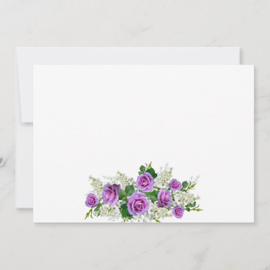 ピンクエレガントのバラの花束結婚の花感謝していの サンキューカード (裏面)