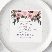 ピンクエレガントのバラの花。ガーデンフローラ結婚ズ スタンダードカクテルナプキン